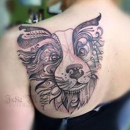 纹身狗图片,街头艺术与宠物文化的完美融合